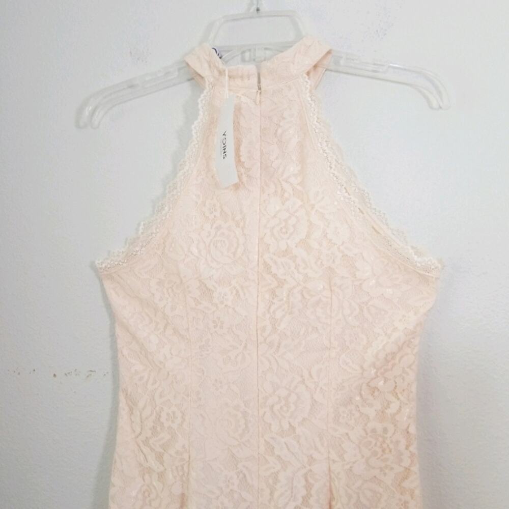 NWT Yoins pastel pink lace bodycon halter dress S - Picture 12 of 16